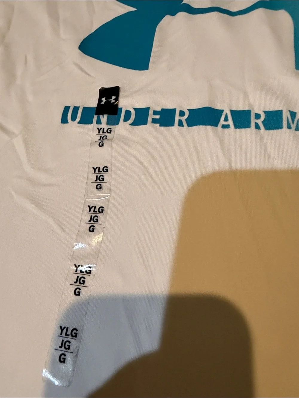 Under Armour White Short-Sleeve Performance Tee with Teal Logo